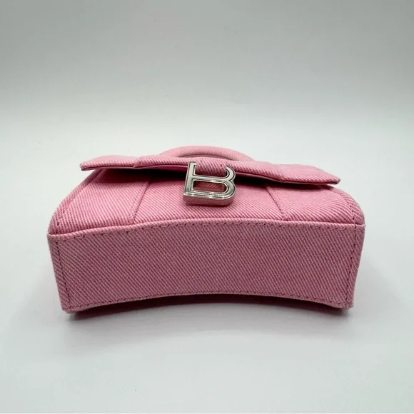 Balenciaga Pink Mini Denim Hourglass Top Handle Crossbody Bag - Picture 4 of 15